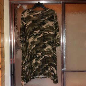 Bellamie camouflage pocket swing dress 3/4 sleeves